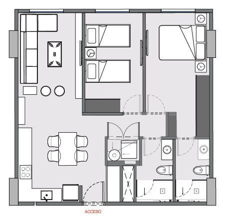 Fotografía de Preventa de Departamento 2 Recámaras con 2 Baños Completos